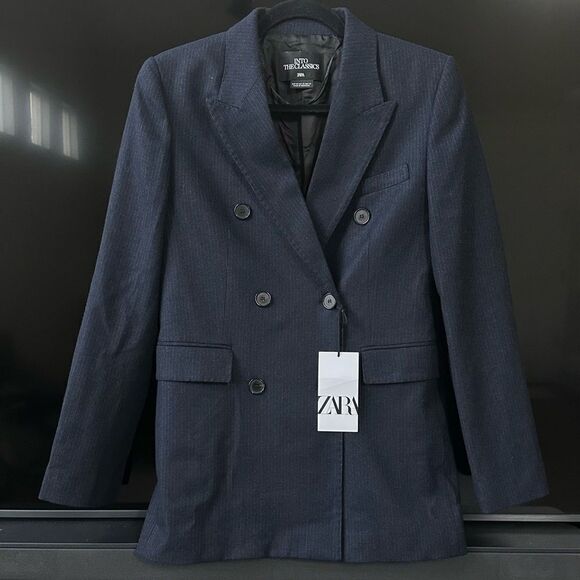 Zara Limited Edition Wool Blend Striped Blazer - Picture 2 of 12